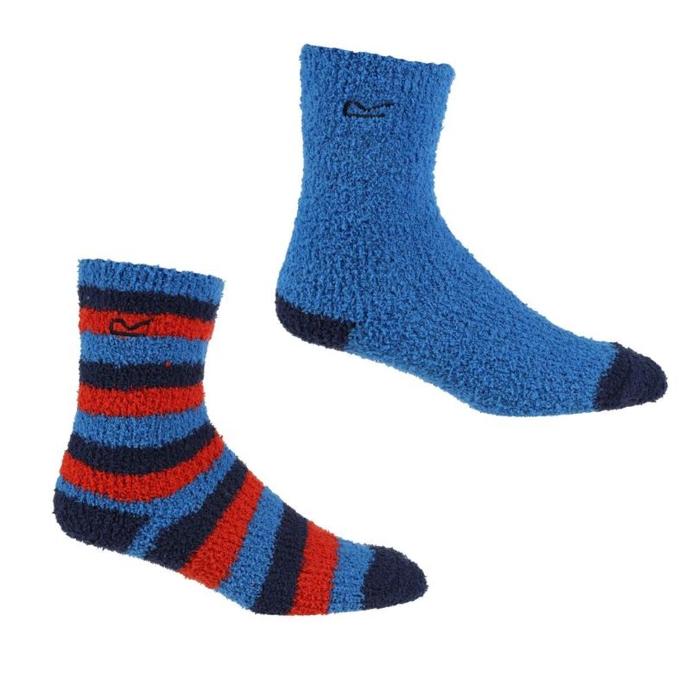 Regatta Childrens/Kids Cosy Boot Socks Set (Pack of 2) / Blue/Navy/Red
